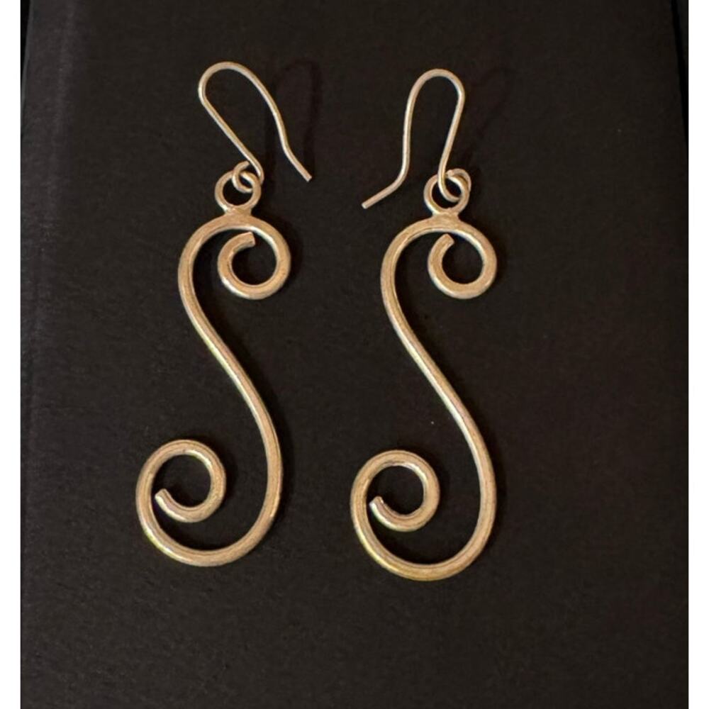 Silver Swirl Dangle Earrings